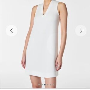 White Sleeveless V-Neck Spanx Air Essentials dress